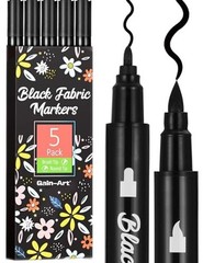 Fabric Markers, Dual-Tip Fabric Markers Permanent for Clothes, Non-Toxic Black