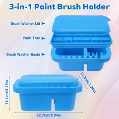 Paint Brush Cleaner, Paint Brush Holder with Palette, Painting Art Supply Sto…
