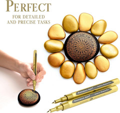 4 Gold Paint Pen Fine Tip | Set 4 Gold Paint Marker Metallic | Extra Fine Tip 0