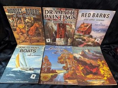 LOT K: 6 WALTER FOSTER ART INSTRUCTION BOOKS,Free Shipping! Old West,Boats,Barns