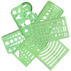 QincLing 11 Pieces Geometric Drawings Templates Stencils 28 cm x 21 cm, 4 Pcs