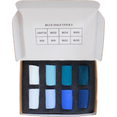 Unison Artists Soft Pastel Box Set – 8 Half Sticks – Blue Colours