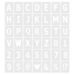 42Pcs 1 Inch Letter Number Stencils Alphabet Templates Set 1.5″ Width White