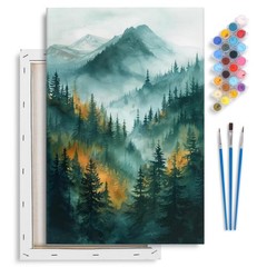 Framed Paint by Numbers Kit for Adults Beginner & Kids Ages 812, Mountain Pai…