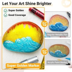 12 Acrylic Paint Markers Tip 2-3mm Sparkle Metallic Glitter pens for DIY Craft