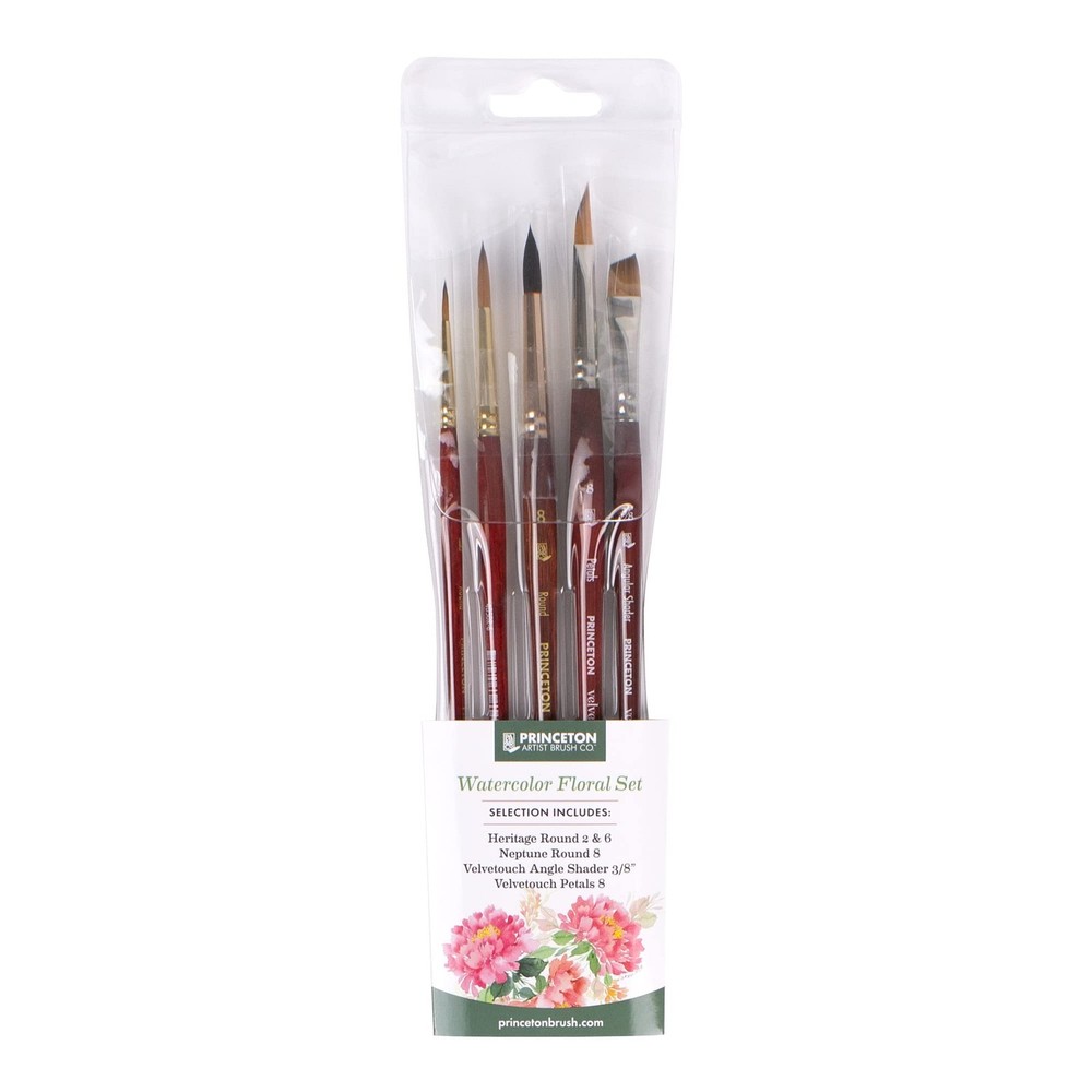 Princeton Artist Brush Co. Watercolor Floral Set – 5pc 5 Piece, Assorted