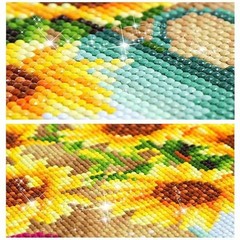 Large Diamond Art Painting Kits for Adults, DIY 5D Round Full Drill Dandelion..