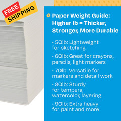 Sax Pen and Ink Sulphite Drawing Paper, 80 lb, 9 x 12 9 x 12 Inches, White
