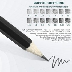 Drawing Pencils Set of 14 (B – 12B) Sketch Pencils for Drawing – Art Pencils …