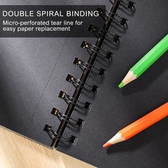 50 Sheets Black Paper Sketchbook, 108 lb/160gsm Heavyweight Black Sketch Pad …