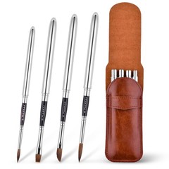 Kolinsky Sable Hair Round Watercolor Paint Brush 4Pcs Travel Set Portable Co…
