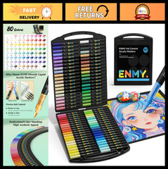 80 Colors Acrylic Paint Markers – Liquid Paint Pen for Fabric, Canvas, Rock & Wo