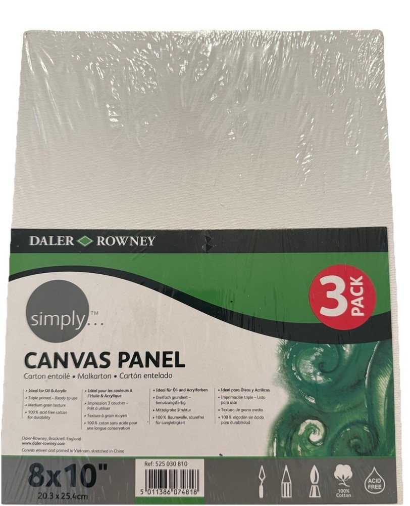 8 x 10 Canvas Panels 3-pack White (Sealed) 2 Packs (6 Total)