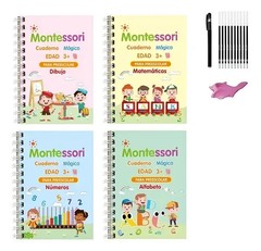 4 Spanish Magic Grooved Writing Practice for Kids , Reusable Grooved Handwriting