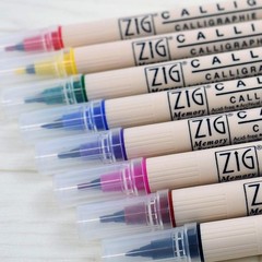 Memory System Calligraphy Markers, Multicolor, 8-Pack