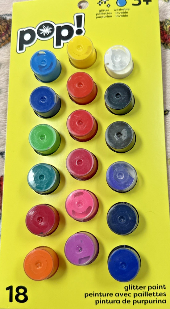 POP! Glitter Paint Set 18 Washable Glitter Paints NEW