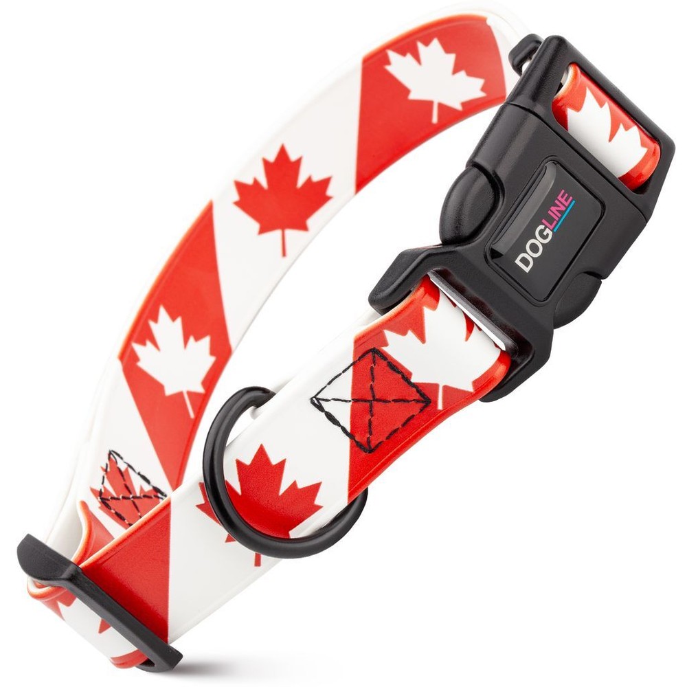 Dog Pet Canada Quick Release Printed Collar 1″ x 15″- 23″