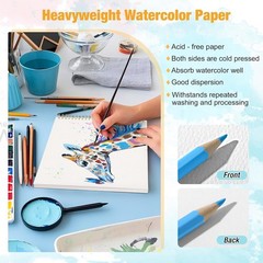 16-Sheet 9×12 Watercolor Paper Pad – Eco-Friendly, Ideal for Students & Artists