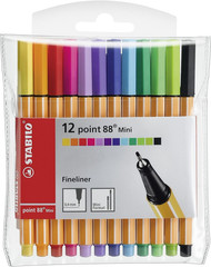 Fineliner Point 88 MINI – Wallet of 12 – Assorted Colors
