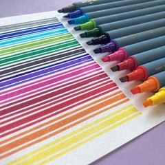 ZIG Calligraphy Marker Pens, 12 Colors set, 2mm & 3.5mm Dual Tip Markers, for…