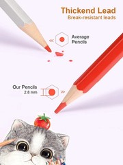 36 Pack Colored Pencils with Built-In Sharpener in Tube Cap, Vibrant Color Presh