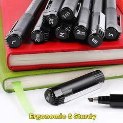 8 PCS Hand Lettering Pens Calligraphy Brush Markers For Beginners Black Ink