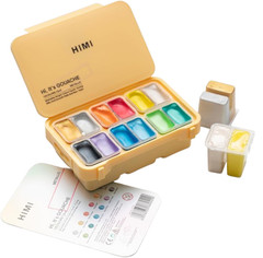 Metallic Jelly Gouache Paint Set, 12 Colors 12G, Jelly Cup Design, Travel Carry,