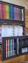 Art 101 Deluxe Wooden Calligraphy Art Set with Colored Pencils