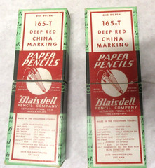NOS Blaisdell PAPER PENCILS 165-T Deep Red. 2 boxes of 12 each. NEW. USA