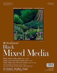400 Series Mixed Media Paper Black 11×14 inches 15 Sheets 184lb Watercolor