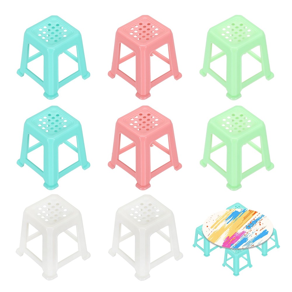 8Pcs Mini Canvas Stands for Painting, Small Canvas Stands, Blue/Pink/White/Green