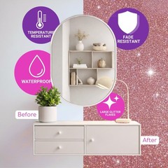 Levaka Holographic Rose Gold Glitter Paint Additive for Walls, 14.11oz – Pain…
