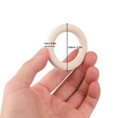 160 Pack 2.2 Inch Wooden Rings for Crafts, Unfinished Wood Rings, Macrame Woo…
