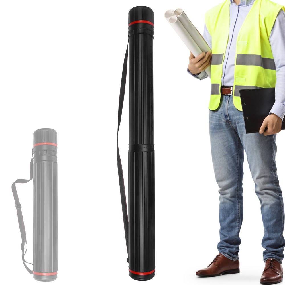 Extendable Poster Tube 30″ to 53″ Storage Tube w/ Strap Artwork Document Holder