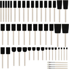 Round Stencil Brush and Small Foam Brush Set with High Density Foam 50pcs for…