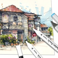 Alcohol Markers, 168 Colors Dual Tip Permanent Art Marker Set for Artists, Co…