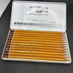 Vintage Set Of Koh-I-Noor Hardtmuth 1502/II Art graphite pencil set of 12