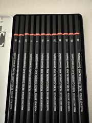 Rexel Derwent Graphic Designer Pencil Set 12 Medium B-6B H-4H In Tin Made UK