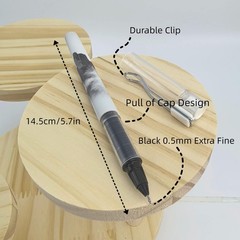 Fengtaiyuan LQB05P6 Straight Liquid Ballpoint Pen – Black Ink, BlackLQB05P6