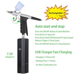 ribo airbrush kit cordless portable double-action Trigger-type bursh for Paint