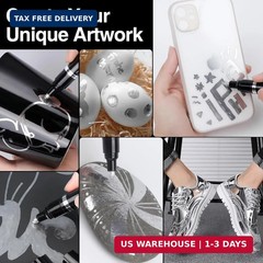 3Pcs Silver Liquid Mirror Chrome Markers Permanent Art Liquid Chrome Marker Set,