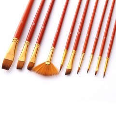 10Pcs Painting Set Nylon Hair Brushes for Smooth Acrylic Paint Application