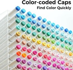 Ohuhu Alcohol Based Art Markers 120 Colors Brush-and-Chisel Alcohol Art Markers