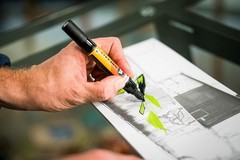 Precision Shock Blue Acrylic Marker – Double-Ended with Exchangeable Tips