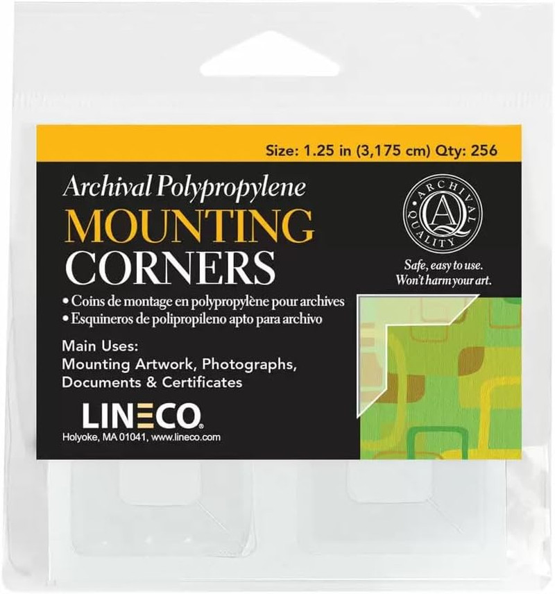 Archival Polypropylene Mounting Corners, Self Adhesive Clear Photo Corners, Acid
