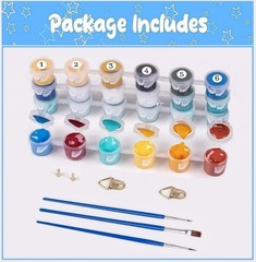 Colorful Rooster Paint by Numbers Kit for Adults Beginner,Cock Oil PB109-1