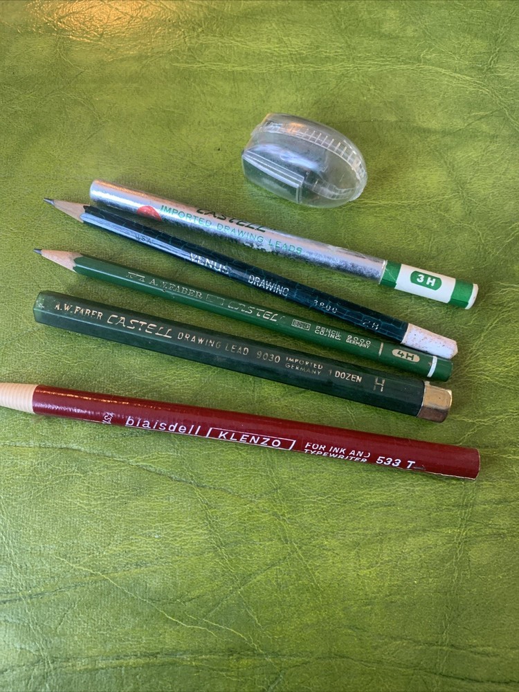 Vintage Germany Faber-Castell Tubes Pencils Sharpener Drawing Drafting Pencils