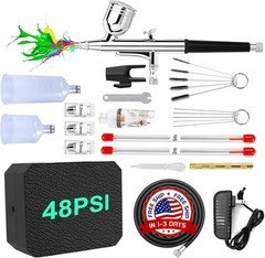 Kit de aerografía con compresor de aire, aerógrafo de alta presión de 40-48 PSI
