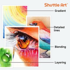 Shuttle Art 136/180Coloured Pencils Soft Core Colouring Pencils Set for Adult