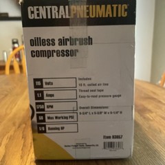 Central Pneumatic 1/6 HP 58 PSI Oilless Airbrush Compressor 83657